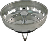Plumb Pak PP820-50 Basket Strainer with Spring Style Post, 3.15 in Dia, Stainless Steel, For: Sink
